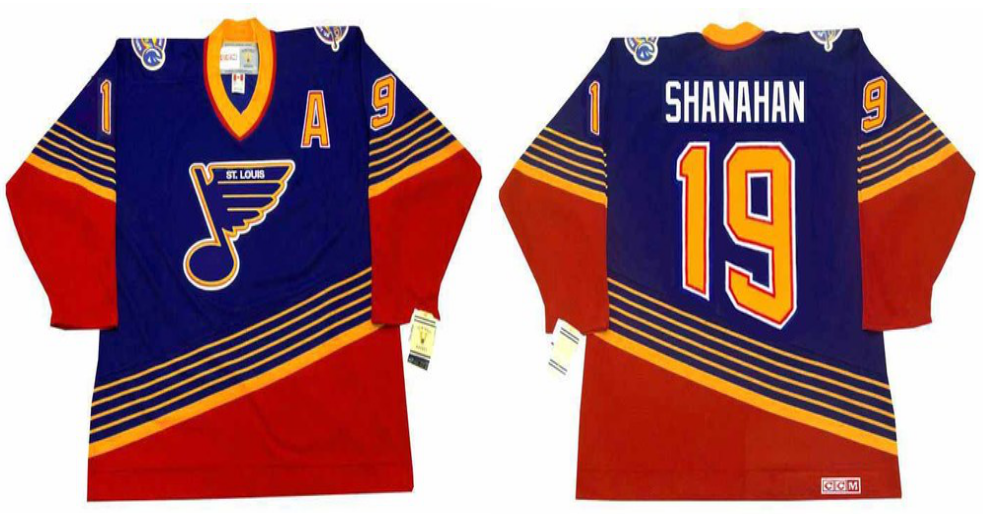 2019 Men St.Louis Blues #19 Shanahan blue CCM NHL jerseys->st.louis blues->NHL Jersey